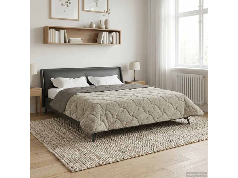  Couette - duvet d'été 200 x 240 cm été gris clair respirant  - Conforama D