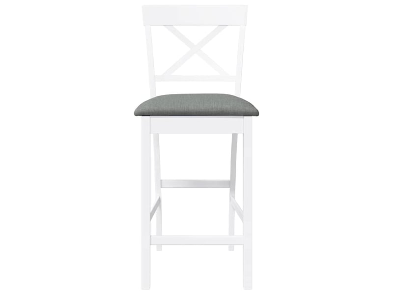  Lot de 2 tabouret de bar avec coussins en bois massif blanc et caoutchouc shl53367  - Conforama E
