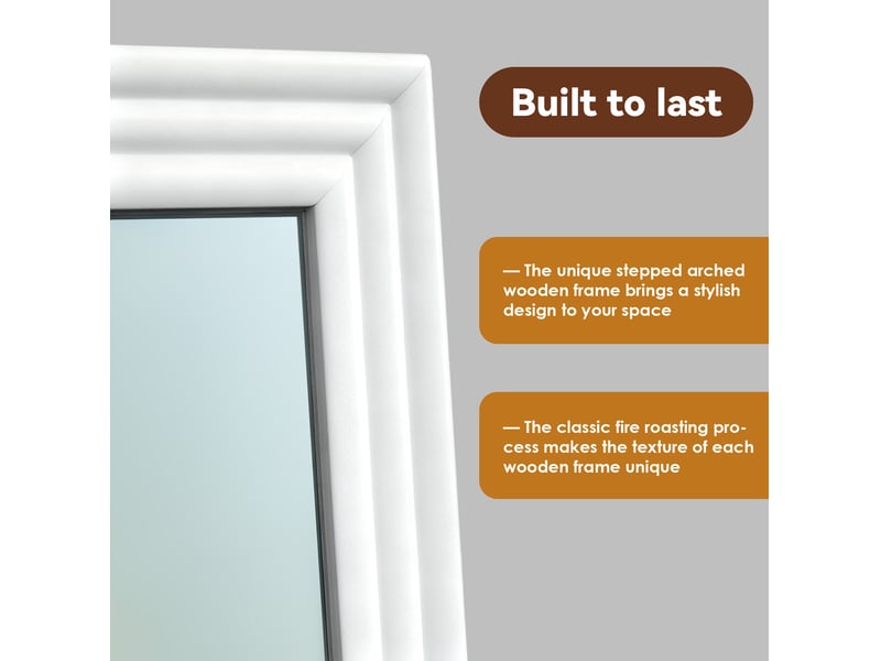  Miroir sur pied 160x50 cm support réglable bois métal blanc  - Conforama E