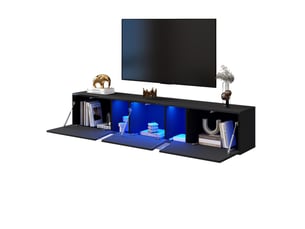 Meuble tv coloris noir 180 cm <strong>OXEZA</strong>  <strong></strong>
