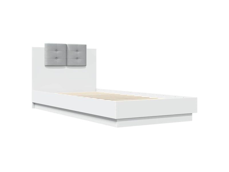  Lit simple- lit adulte -  cadre de lit avec led sans matelas blanc 90x200 cm  - Conforama B