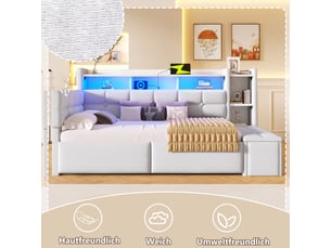 Lit simple 90x190 cm OKWISH coloris blanc