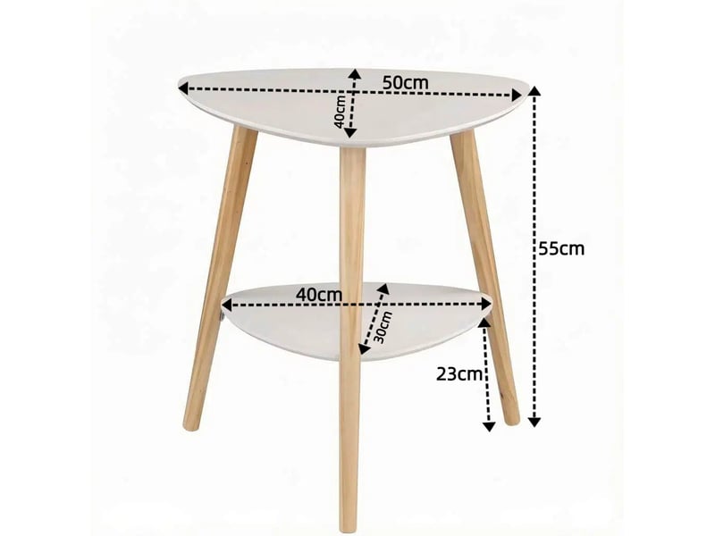  Table d'appoint 2 étagères blanche 50 x 40 cm homvra  - Conforama E