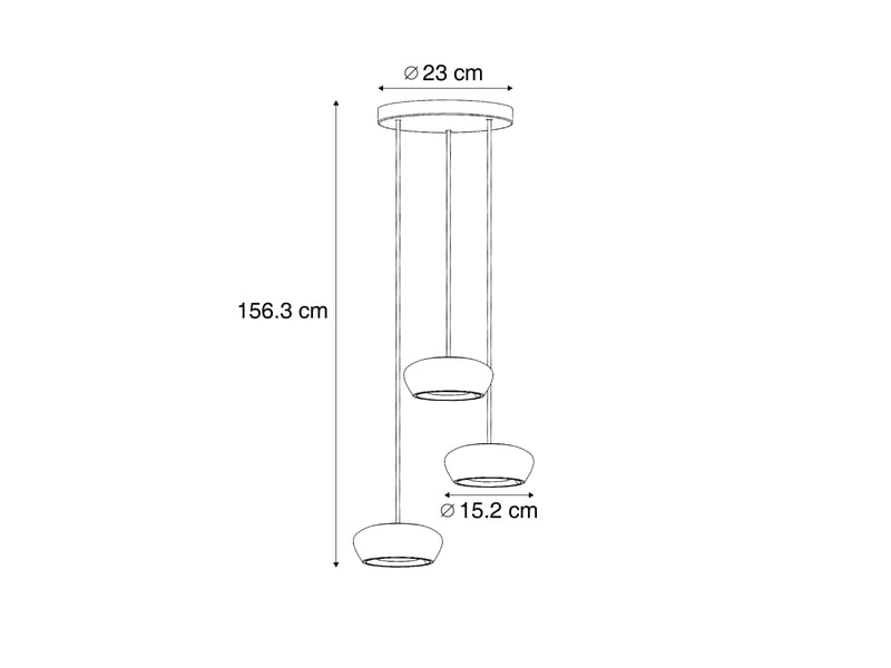  Moderne hanglamp beige met ronde kap 3-lichts - concerto  - Conforama C