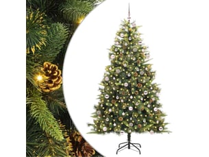 Sapin de noël - arbre de noël artificiel avec branches pliables et cônes vert