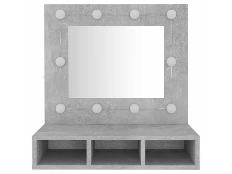  Armoire à miroir avec led gris béton 60x31.5x62 cm  - Conforama E