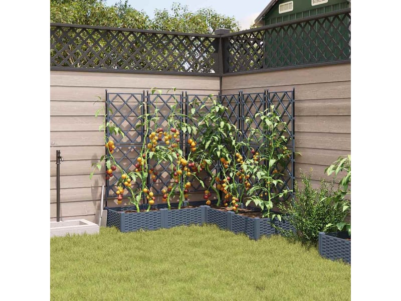  Jardinière - cache-pot de jardin 5 pcs gris clair 120 x 120 x 125,5 cm pp  - Conforama C