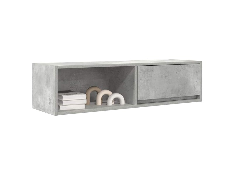 Lot de 2 meuble tv bas salon gris béton 100x31x25,5 cm bois d'ingénierie  - Conforama D