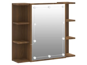 Armoire à miroir avec led chêne marron 70x16.5x60 cm