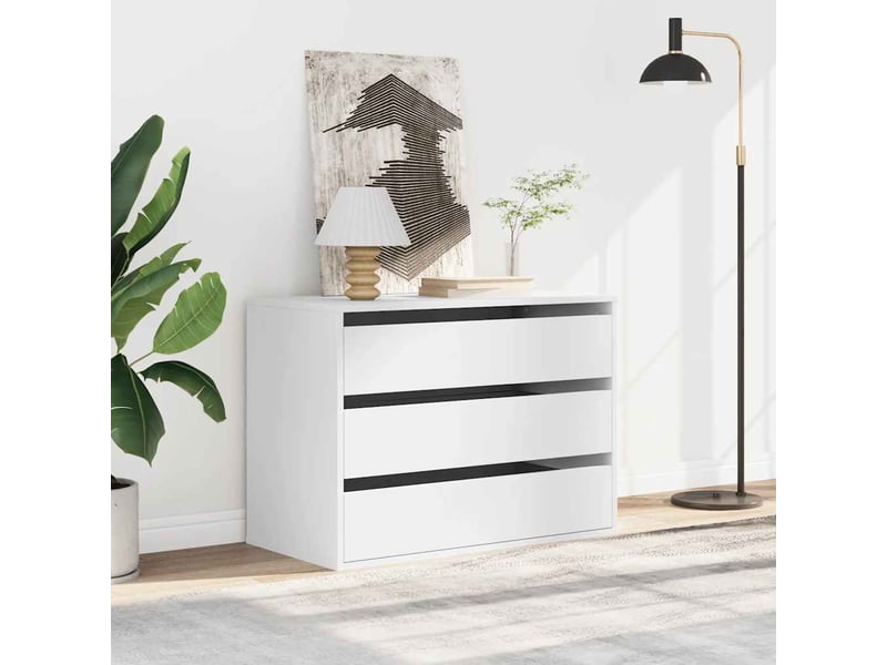  Commode chambre adulte, commode d'angle blanc 80x41x58 cm bois d'ingénierie  - Conforama C