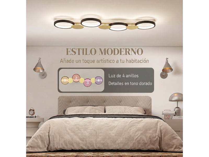  Lampe torche réglable avec 4 faisceaux, télécommande, modes extérieur, 1500 lm, 38 w, température de couleur 3000-6500 k, noir et or  - Conforama D