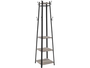 Porte-manteaux portant à vêtements avec étagère 43 x 43 x 180 cm style industriel robuste en acier noir 12_0011392