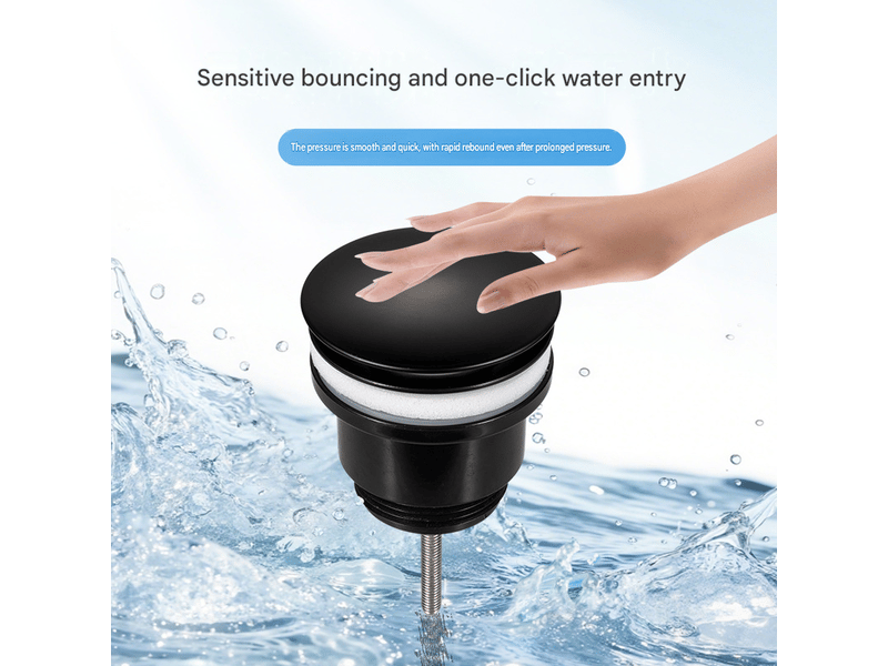 Bonde de lavabo à clapet (sans trop-plein) - bouchon de vidange - bonde de lavabo, noire - Conforama C