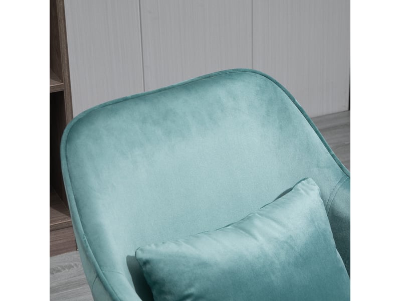  Fauteuil de bureau massant vert avec coussin lombaire vibrant, accoudoirs et roulettes, confort au quotidien  - Conforama D