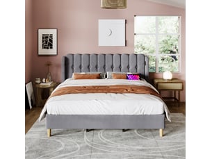 Lit 2 places 180x200 cm DESVIAE   coloris gris