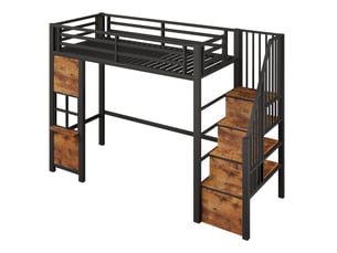 Lit mezzanine 90x200 cm <strong></strong>  <strong></strong> coloris noir