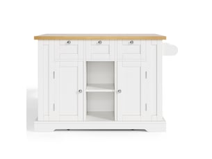 Îlot de cuisine en déstockage: plateau extensible, roulettes, tiroirs, prise électrique, meuble cuisine