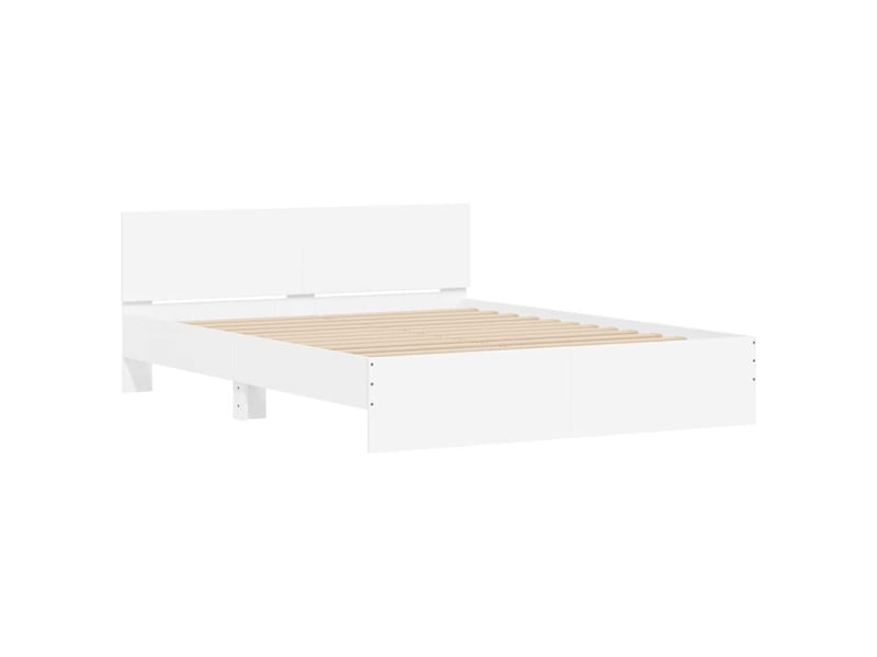  Lit double- lit adulte -  cadre de lit sans matelas blanc 140x200 cm  - Conforama C