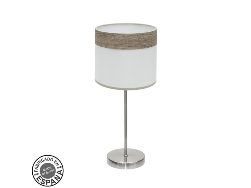  Lampe à poser fabrilamp cloe nickelblanc-bois gris 1 x e14 42 x 18 x 18 cm 175471083 - Conforama A
