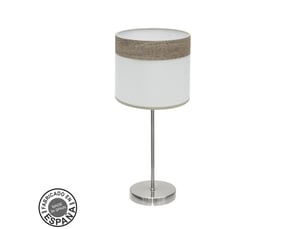 Lampe à poser fabrilamp cloe nickelblanc-bois gris 1 x e14 42 x 18 x 18 cm