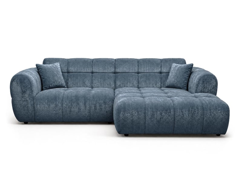  Mini ray - canapé d'angle droit 4 places en tissu texturé - best mobilier - bleu MINI RAY - Conforama A