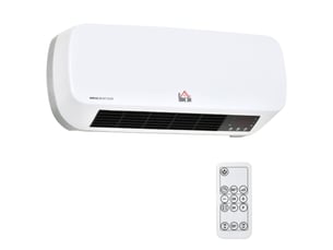 Radiateur électrique mural avec télécommande, température réglable et minuterie 12 heures, puissance 1000 w2000 w, 45 x 18,6 x 11,5 cm, blanc