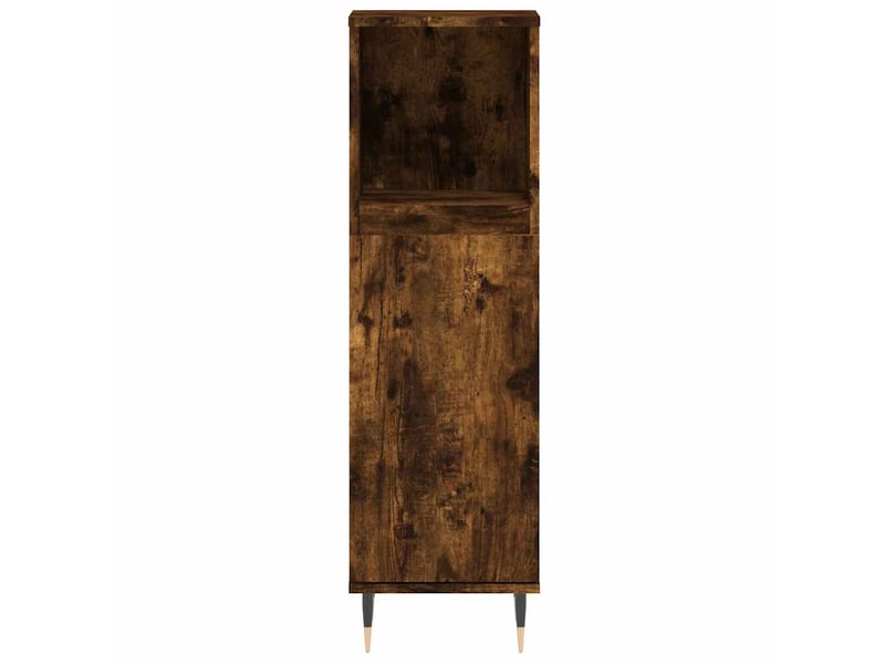  Amoire de salle de bain chêne fumé 30x30x100cm bois d'ingénierie shl4960  - Conforama E