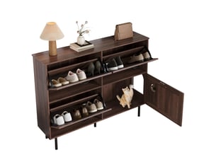 Meuble à chaussures 9 paire(s)  <strong></strong>  <strong></strong> coloris bois foncé