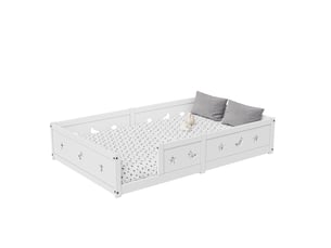 Lit simple 140x200 cm FEEOHOME   coloris blanc
