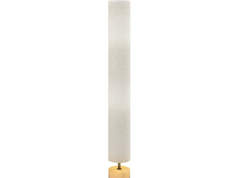 Lampadaire 15 x 15 x 120 cm en bois, lin et métal avec interrupteur au pied gris chicfurn - Conforama A