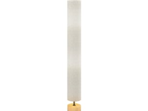 Lampadaire 15 x 15 x 120 cm en bois, lin et métal avec interrupteur au pied gris chicfurn