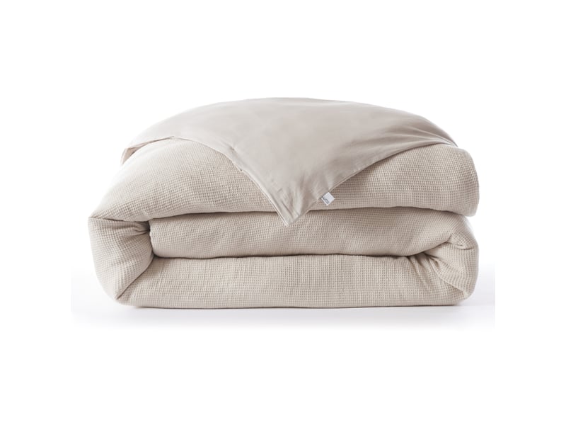 Housse de couette 260 x 240 cm 100% coton nid d’abeille uni olya pampa 15064 - Conforama B