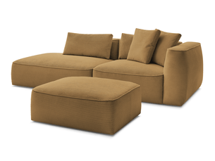 Canapé droit fixe BOBOCHIC LEOPOLD 4 places Velours jaune