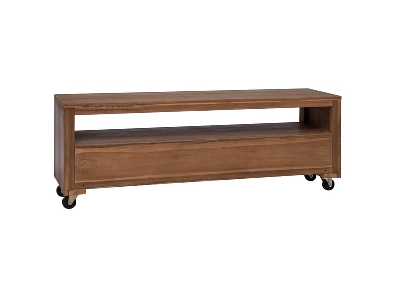  Meuble tv - banc tv - meuble de rangement 110 x 30 x 40 cm naturel bois de teck massif  - Conforama E