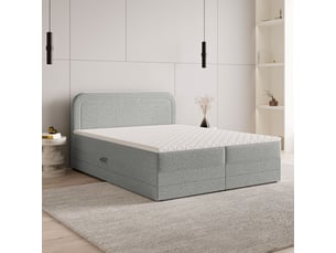 Lit avec rangement 140x200 cm <strong>MASSENO</strong>  <strong></strong> coloris gris