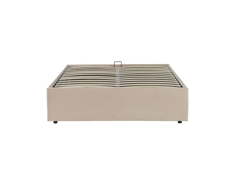  Lit coffre 140x190 velours écru terre de nuit  - Conforama E