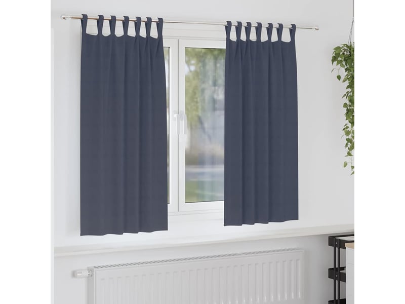 Lot de 2 rideaux occultants, rideaux black-out avec anneaux anthracite 175 x 140 cm cf44549 - Conforama B