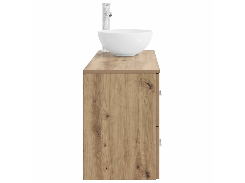  Ensemble de mobilier de salle de bain 2 pcs chêne artisanal shl2283  - Conforama D