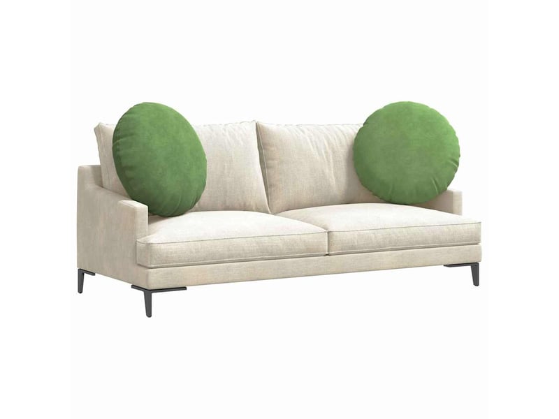  Lot de 2 coussins de siège, coussins décoratifs velours vert clair ø60 x 21 cm cf59917  - Conforama C