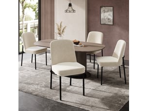 Chaises de salle à manger lot de 4 42,5x53x82 cm en métal beige, style contemporain