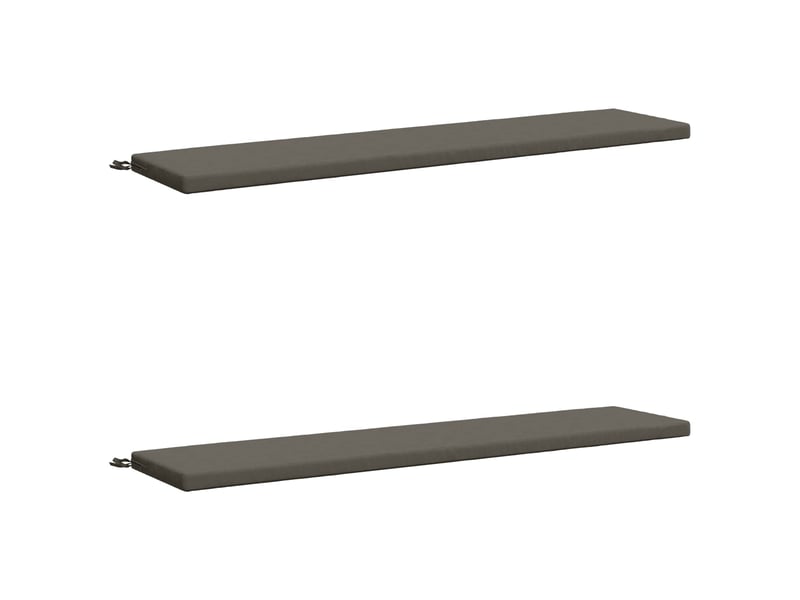 Lot de 2 coussins de banc, coussins d'assise soest 100 % polyester gris cf57249 - Conforama A