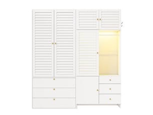 Armoire 5 porte(s) battante  6 tiroir(s) MODFU  coloris blanc largeur 180 cm
