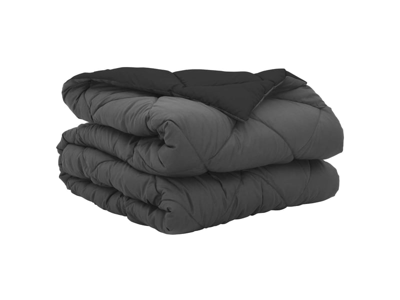  Duvet - couette d'été simple 220 x 135 cm été 200 gsm noir et anthracite  - Conforama A