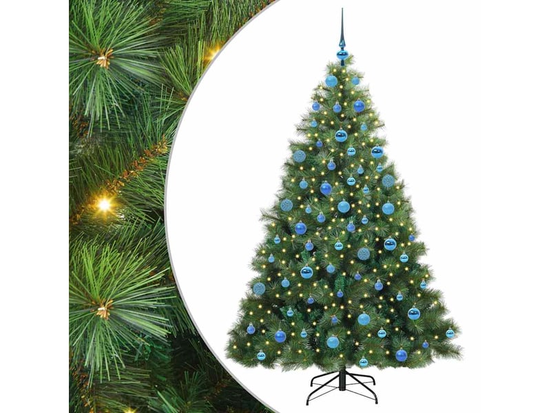  Sapin de noël artificiel, arbre de noël avec 300 led vert 180 cm pe et pvc shl5599  - Conforama A