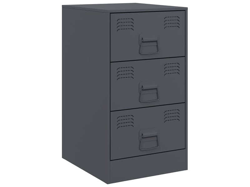  Lot de 2 tables de chevet - cabinet de chevet - table de nuit anthracite 34,5x39x62 cm acier  - Conforama E