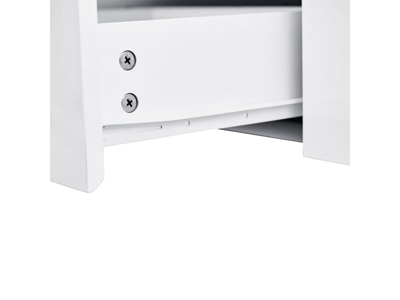 Buffet blanc 160x40x68 cm, meuble rangement avec 4 tiroirs et 2 portes, structure stable panneau de particules pour entrée - Conforama W