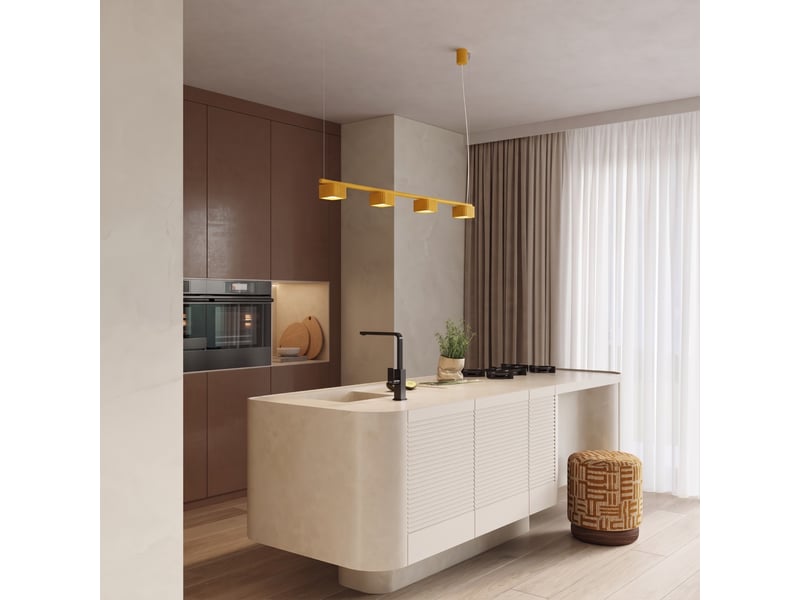  Lustre riff 4 jaune gx53 aluminium moderne 208x122x10cm SL.3097 - Conforama C