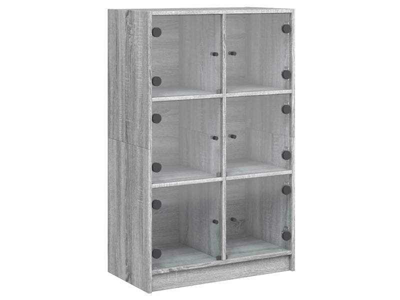 Buffet haut, buffet de rangement avec portes gris sonoma 68x37x109cm bois ingénierie - Conforama A