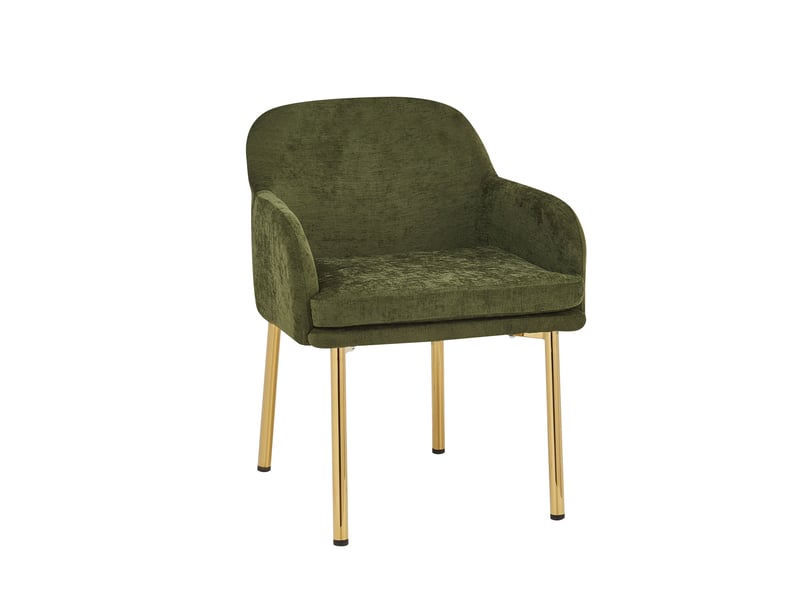  Lot de 2 chaises de salle à manger rembourrées avec accoudoirs, réglables en hauteur, charge 125 kg, coloris vert Fay Lum - Conforama D