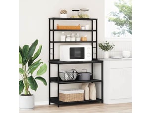 Étagère de rangement, étagère de cuisine 5 niveaux 100 x 40 x 168 cm chêne noir
